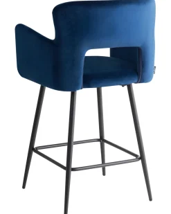 Set di 2 sedie alte SANILAC Velluto Blu marino