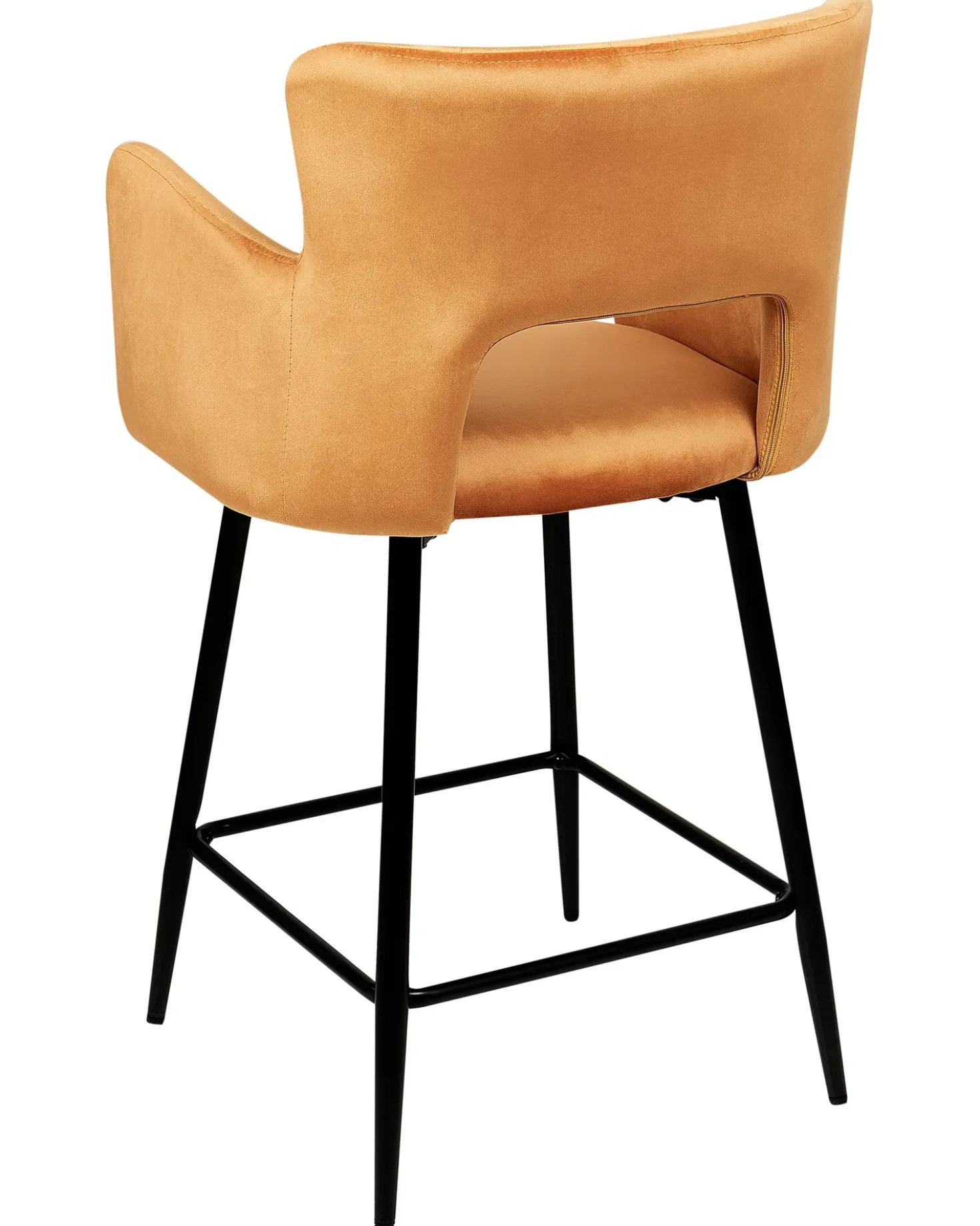 Set di 2 sedie alte SANILAC Velluto Arancione