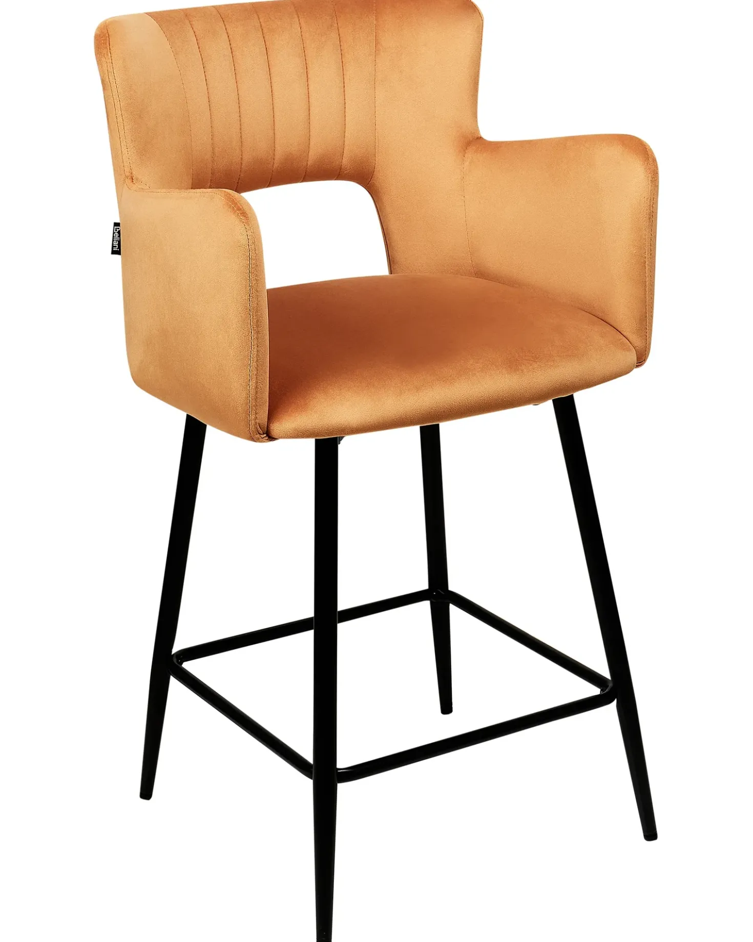Set di 2 sedie alte SANILAC Velluto Arancione