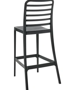 Set di 4 sedie alte SECEDA Materiale sintetico 2 in 1 Nero