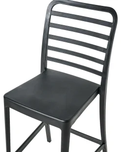Set di 4 sedie alte SECEDA Materiale sintetico 2 in 1 Nero