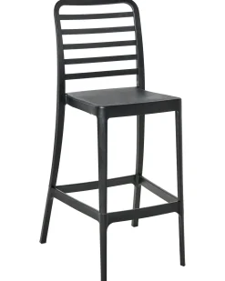 Set di 4 sedie alte SECEDA Materiale sintetico 2 in 1 Nero