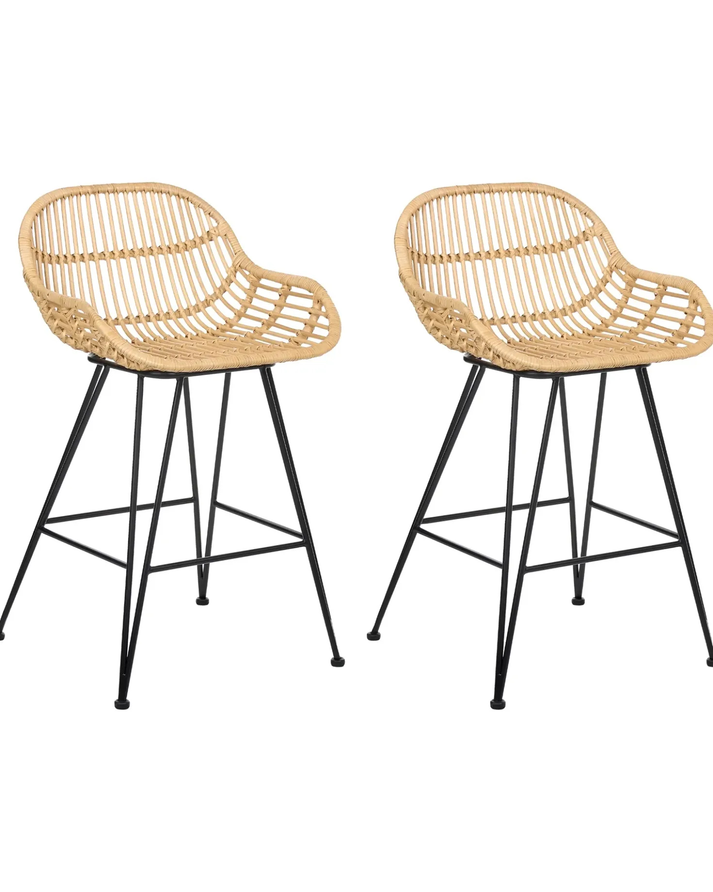 Set di 2 sedie alte TERRELL Rattan Naturale