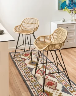 Set di 2 sedie alte TERRELL Rattan Naturale