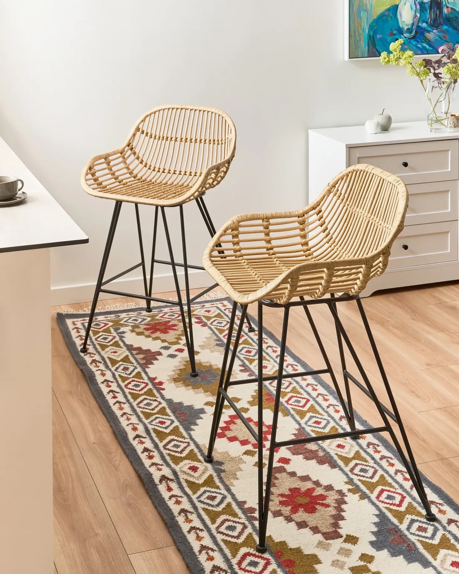 Set di 2 sedie alte TERRELL Rattan Naturale