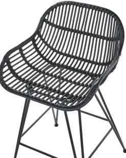 Set di 2 sedie alte TERRELL Rattan Nero