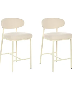Set di 2 sedie alte UNITY Bouclé Beige chiaro