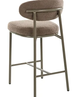 Set di 2 sedie alte UNITY Bouclé Tortora