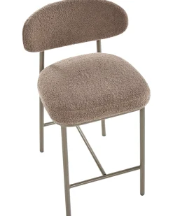 Set di 2 sedie alte UNITY Bouclé Tortora