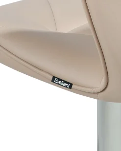 Set di 2 sedie alte VALETTA Pelle sintetica Beige chiaro