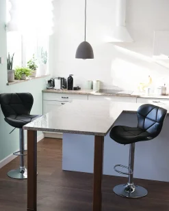 Set di 2 sedie alte VALETTA Pelle sintetica Nero