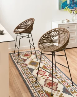 Set di 2 sedie alte WINDOM Rattan Marrone