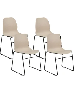 Set di 4 sedie da conferenza PANORA Beige