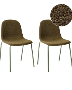Set di 2 sedie da conferenza LOMA Bouclé Verde