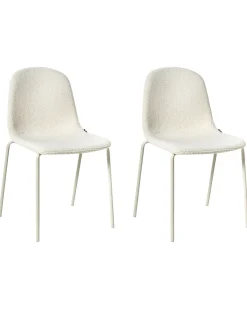 Set di 2 sedie da conferenza LOMA Bouclé Bianco sporco
