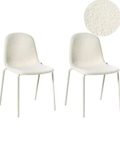 Set di 2 sedie da conferenza LOMA Bouclé Bianco sporco