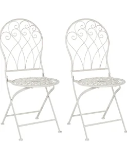 Set di 2 sedie da giardino STIFFE Metallo Bianco