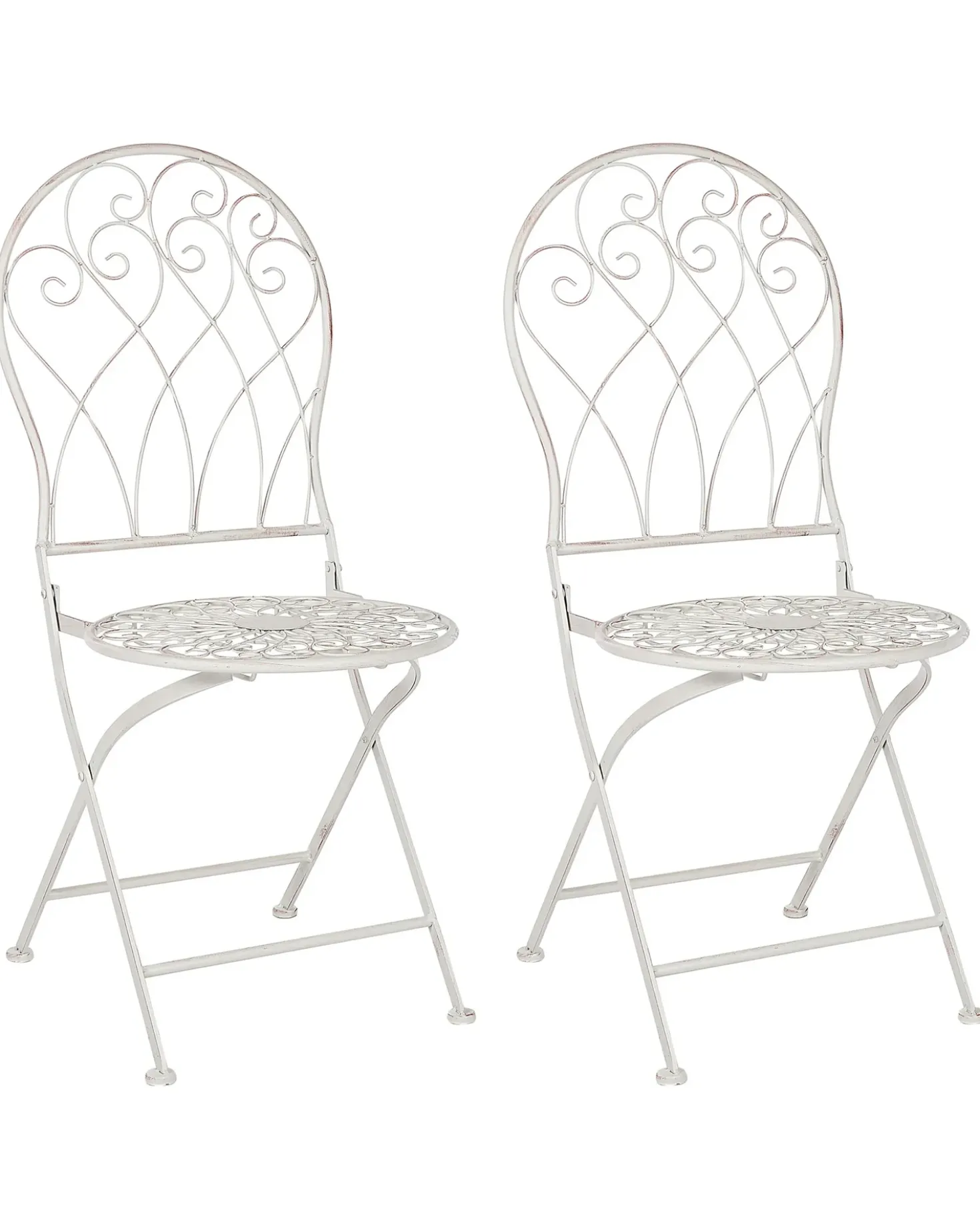 Set di 2 sedie da giardino STIFFE Metallo Bianco