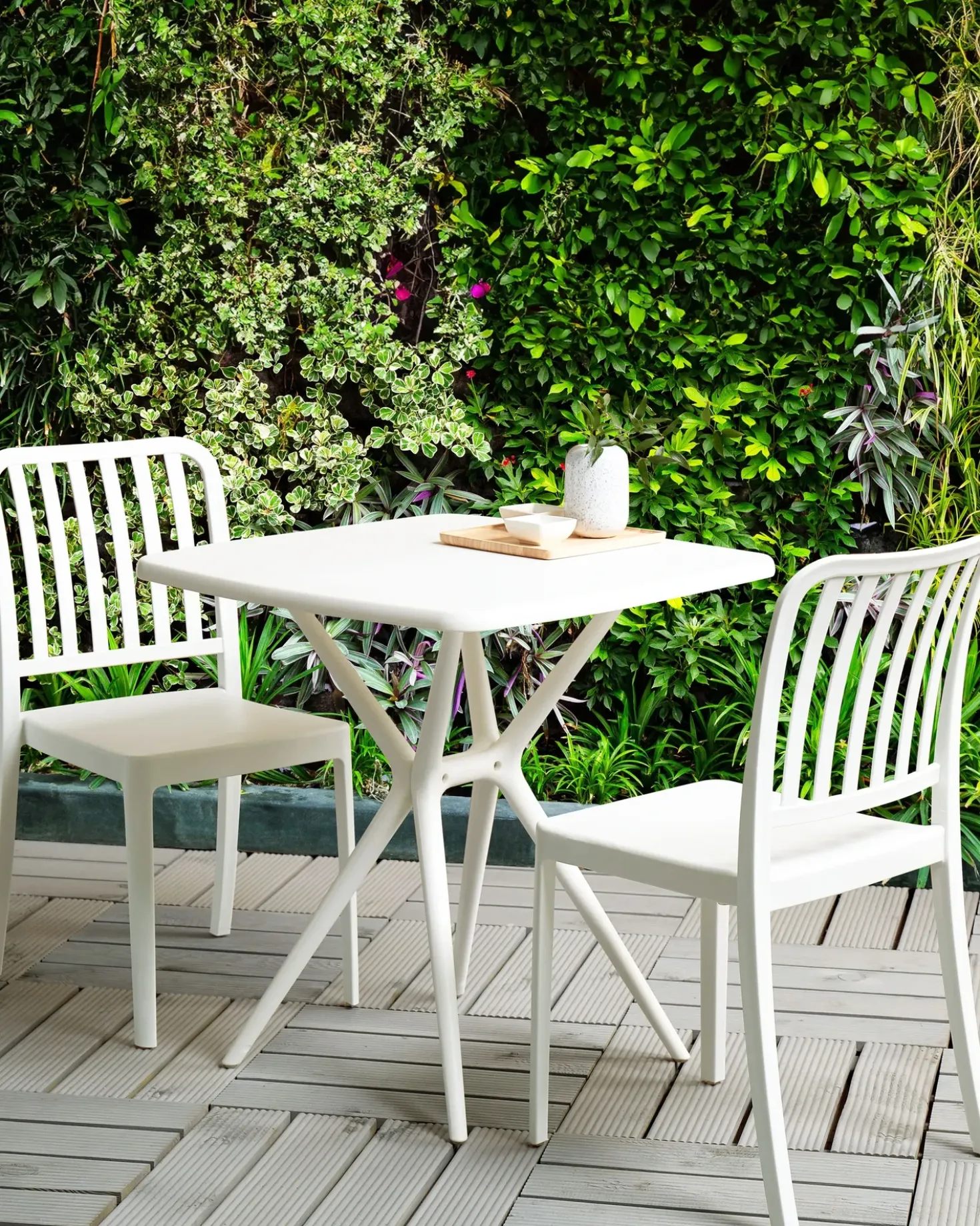 Set di 2 sedie da giardino SERSALE Materiale sintetico Bianco