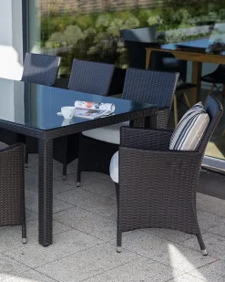 Set di 2 sedie da giardino con cuscini ITALY Rattan sintetico (PE) Marrone scuro