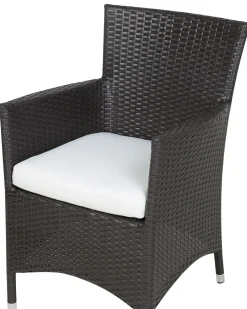 Set di 2 sedie da giardino con cuscini ITALY Rattan sintetico (PE) Marrone scuro