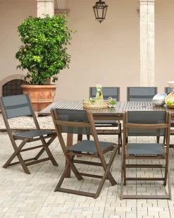Set di 2 sedie da giardino CESANA Legno d'acacia Marrone scuro