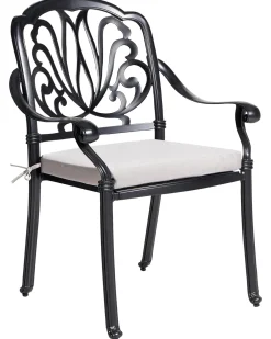 Set di 4 sedie da giardino con cuscini ANCONA Metallo Nero