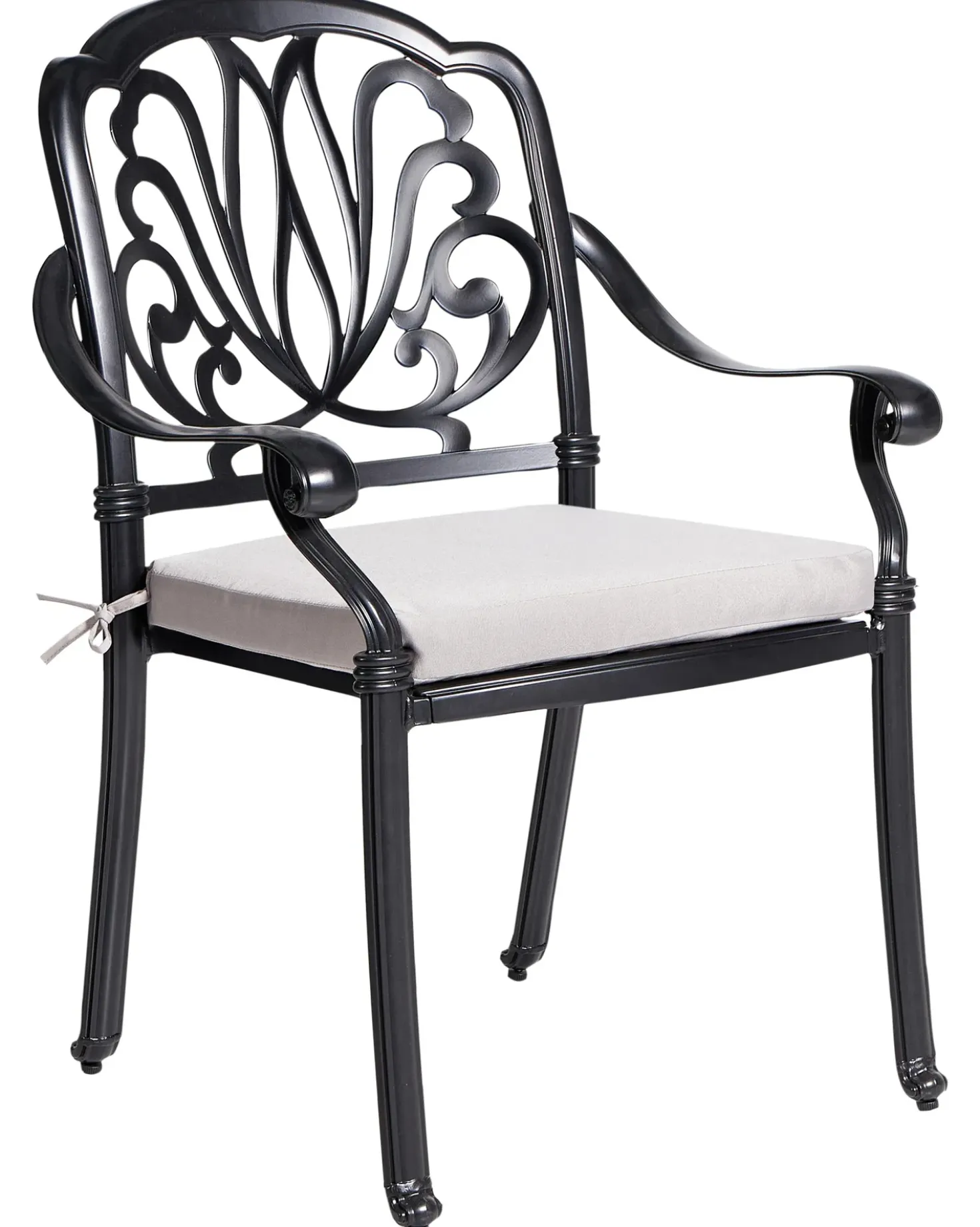 Set di 4 sedie da giardino con cuscini ANCONA Metallo Nero