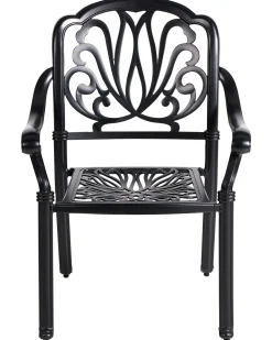 Set di 4 sedie da giardino con cuscini ANCONA Metallo Nero