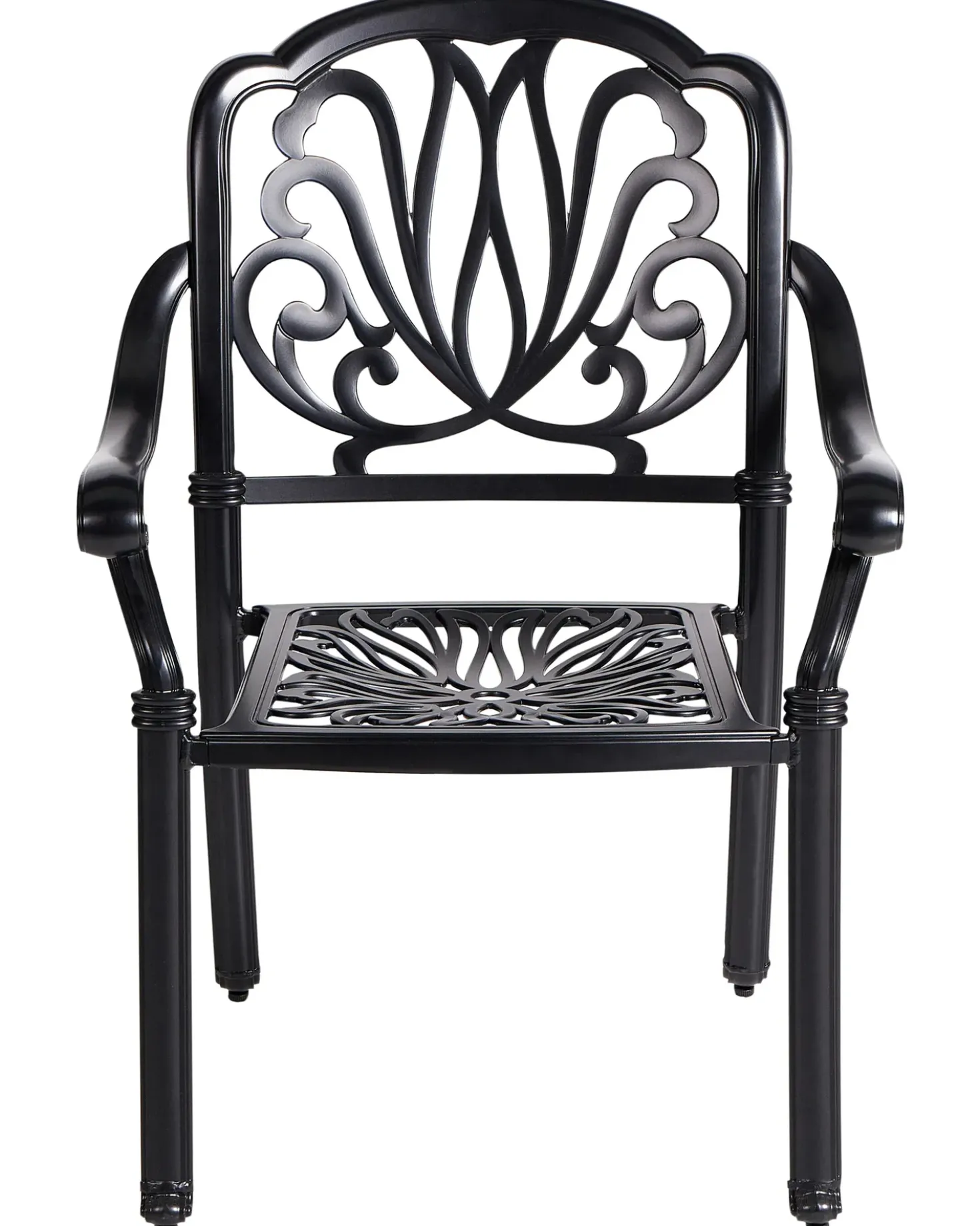 Set di 4 sedie da giardino con cuscini ANCONA Metallo Nero