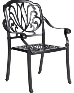 Set di 4 sedie da giardino con cuscini ANCONA Metallo Nero