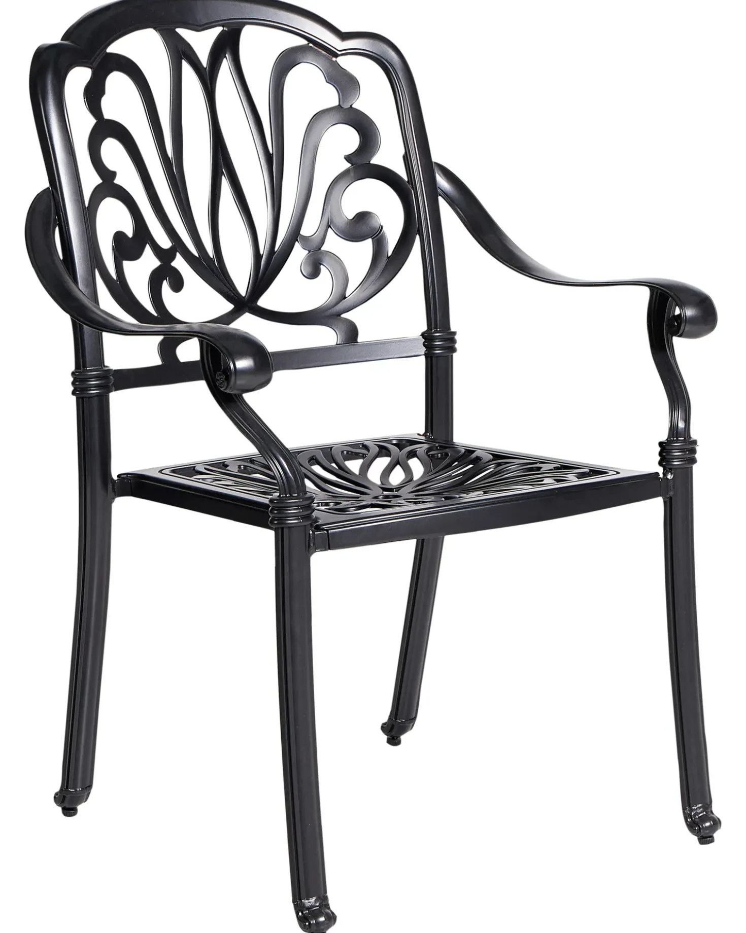 Set di 4 sedie da giardino con cuscini ANCONA Metallo Nero