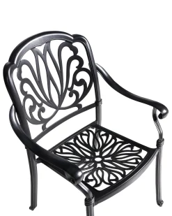 Set di 4 sedie da giardino con cuscini ANCONA Metallo Nero