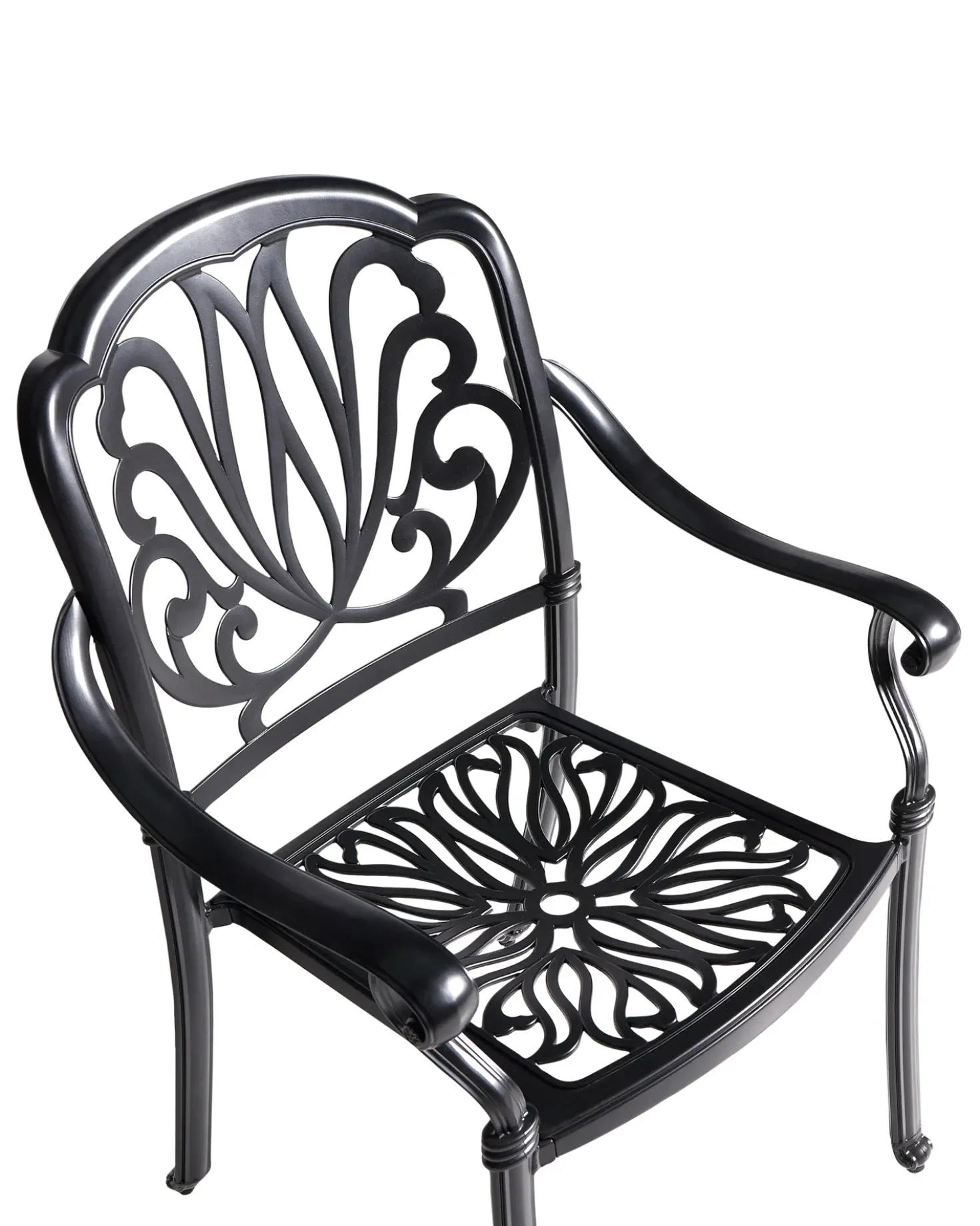 Set di 4 sedie da giardino con cuscini ANCONA Metallo Nero