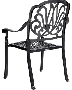 Set di 4 sedie da giardino con cuscini ANCONA Metallo Nero