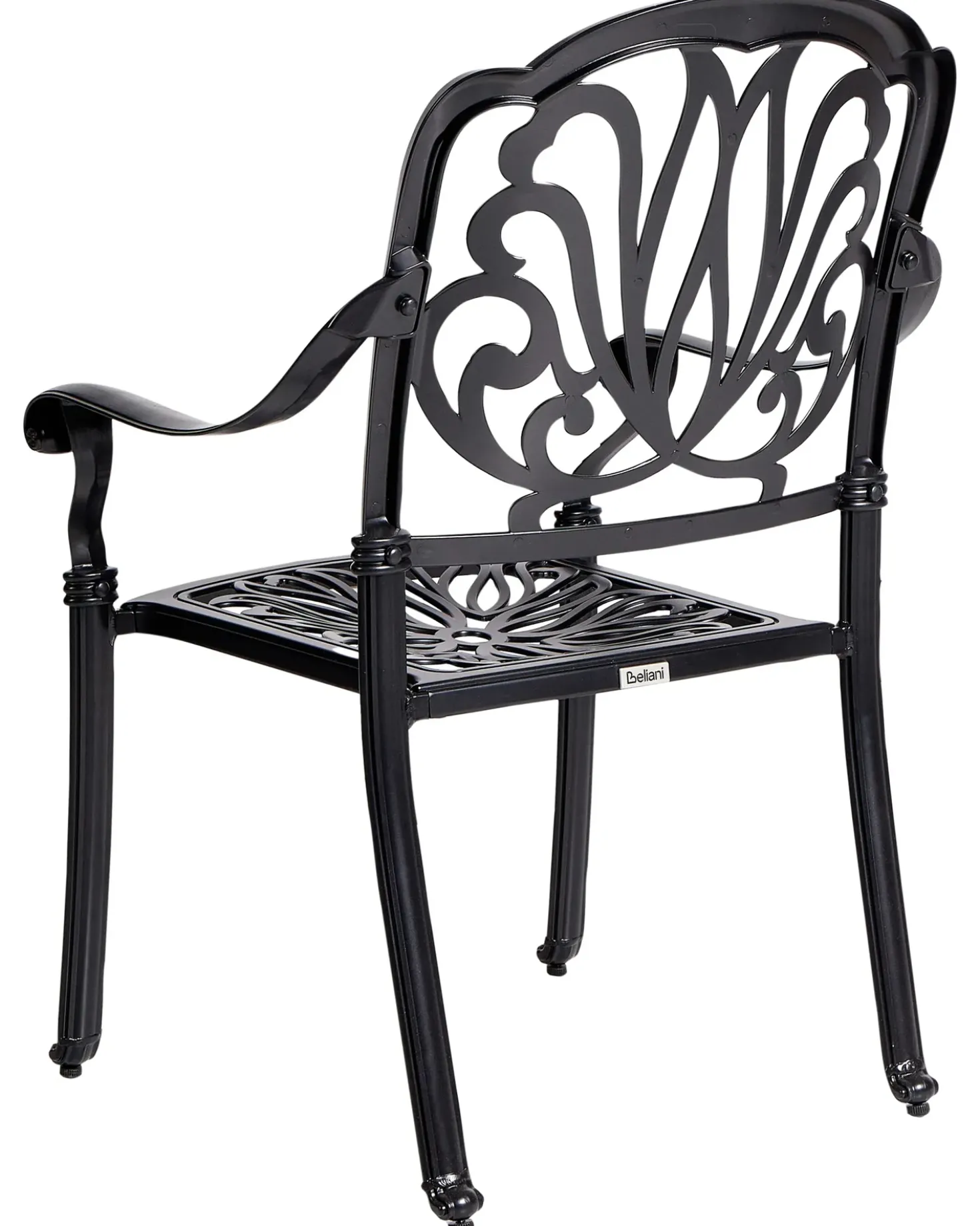 Set di 4 sedie da giardino con cuscini ANCONA Metallo Nero