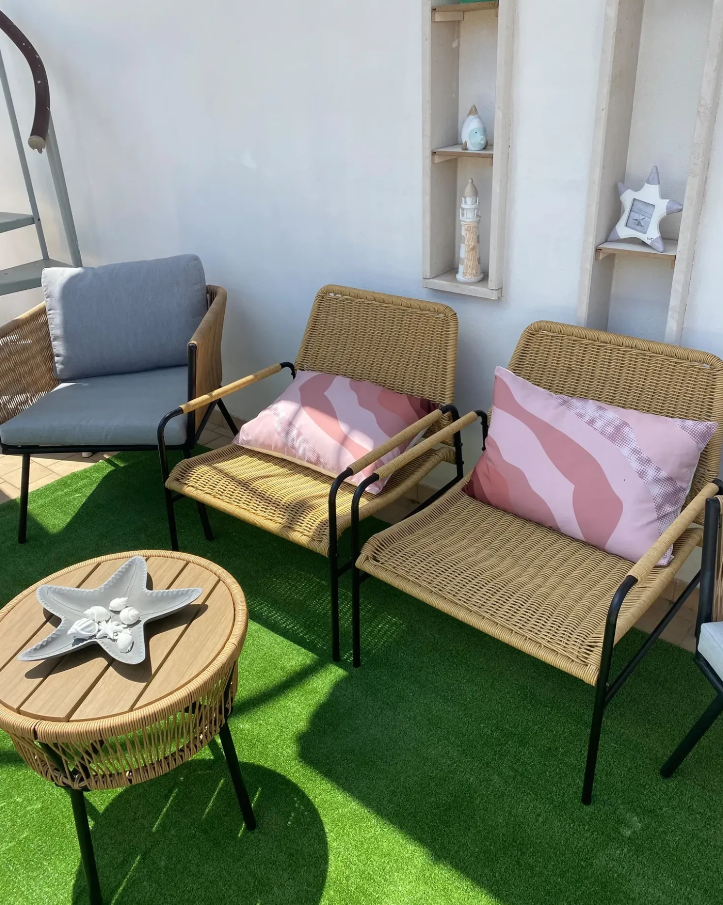 Set di 2 sedie da giardino PRASIMO Rattan sintetico (PE) Naturale