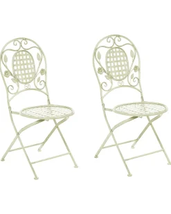 Set di 2 sedie da giardino BIVIO Pieghevole Metallo Verde chiaro
