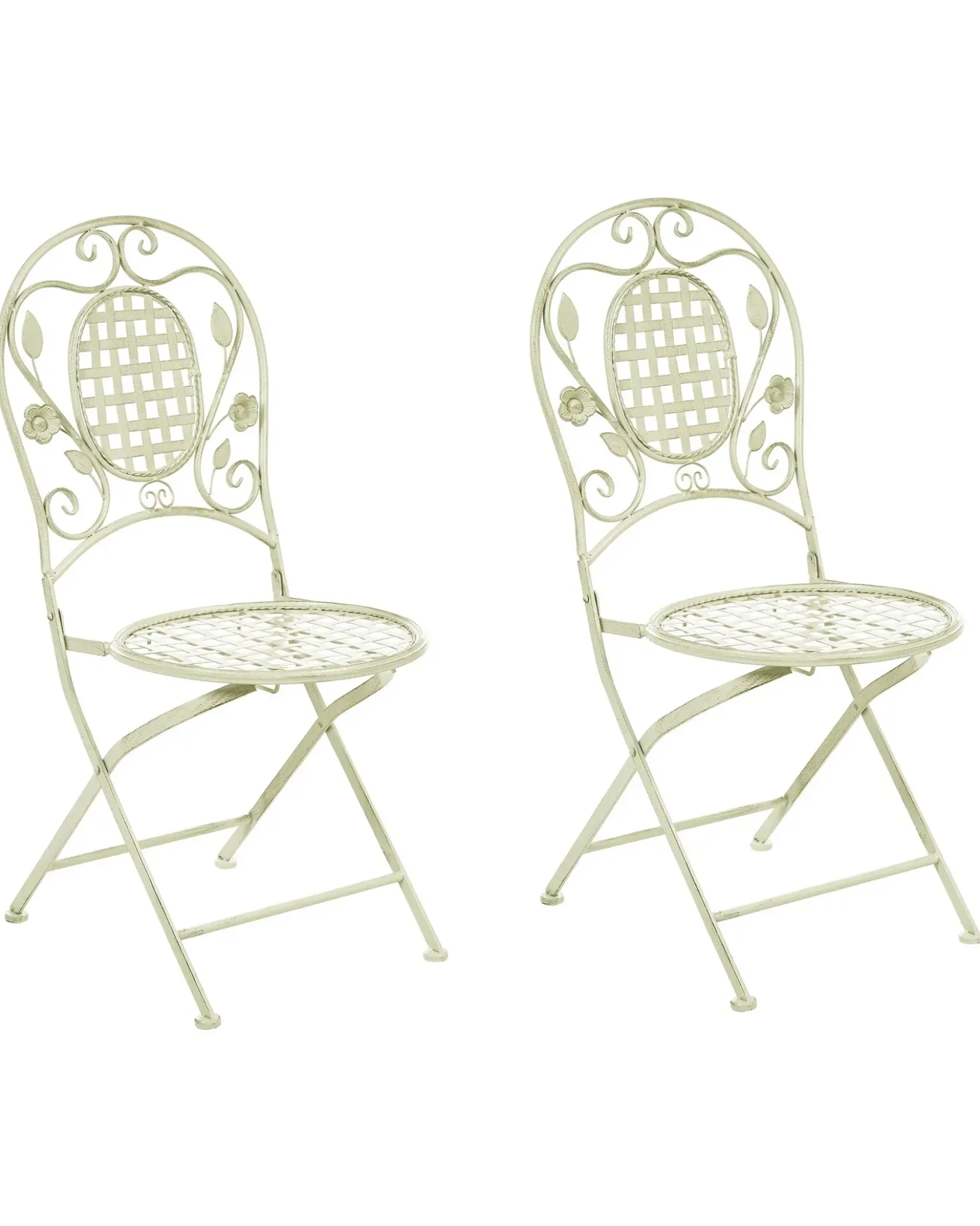 Set di 2 sedie da giardino BIVIO Pieghevole Metallo Verde chiaro