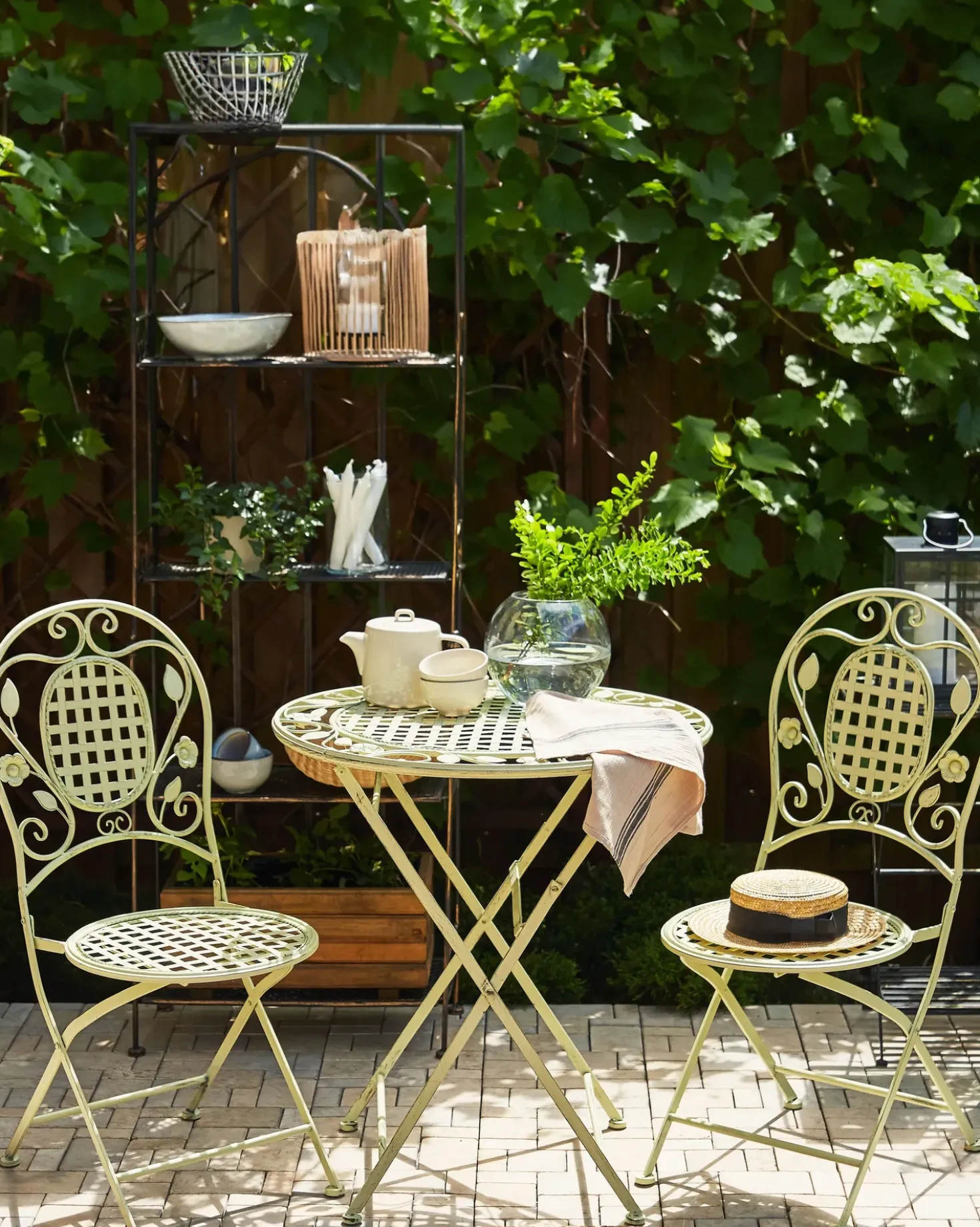 Set di 2 sedie da giardino BIVIO Pieghevole Metallo Verde chiaro