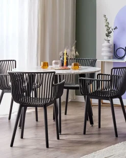 Set di 4 sedie da giardino PESARO Nero