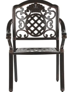 Set di 4 sedie da giardino con cuscini SALENTO Metallo Marrone scuro