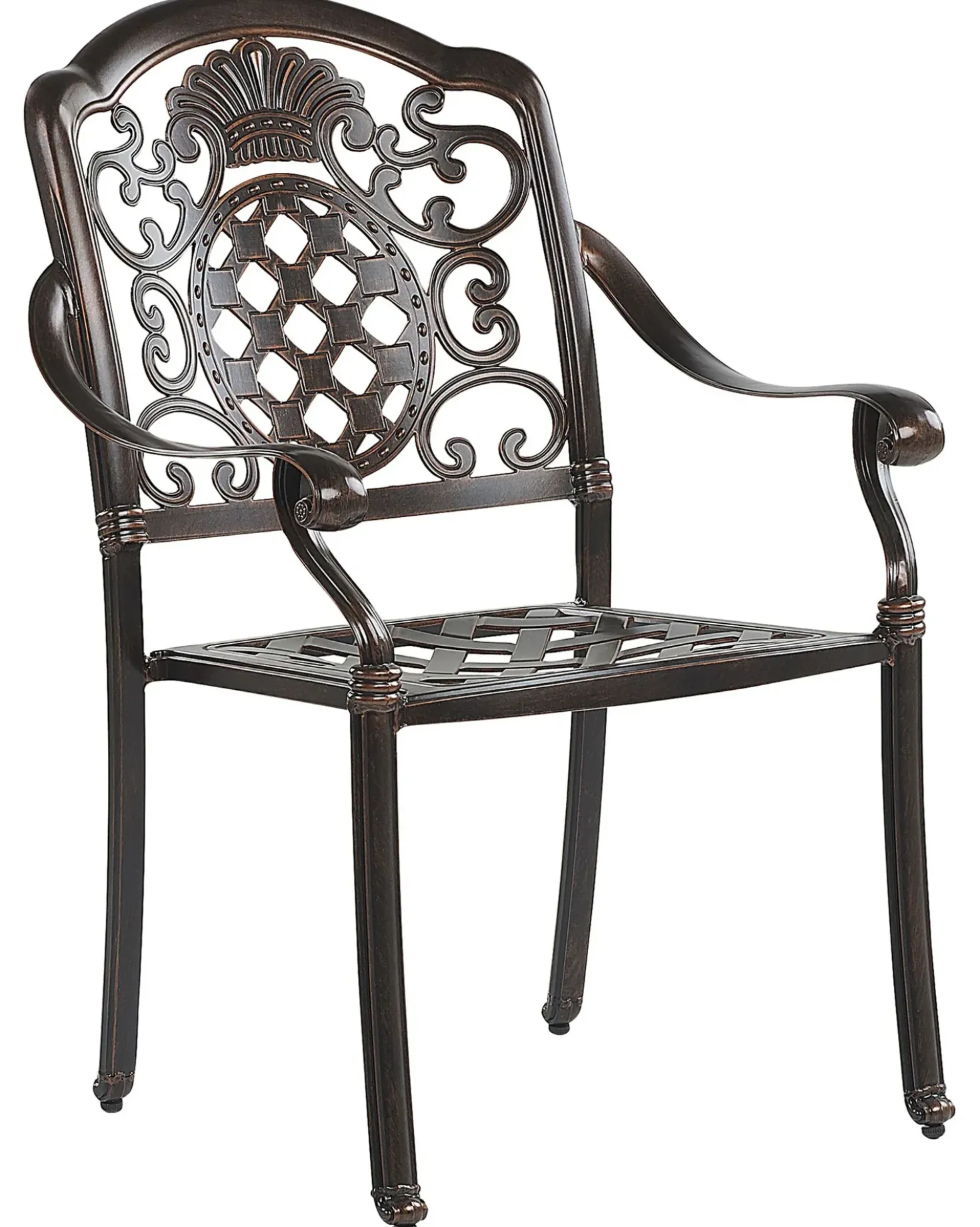 Set di 4 sedie da giardino con cuscini SALENTO Metallo Marrone scuro