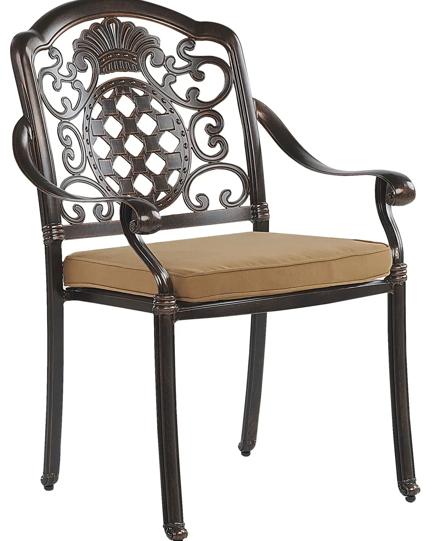 Set di 4 sedie da giardino con cuscini SALENTO Metallo Marrone scuro