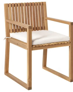 Set di 2 sedie da giardino con cuscini SASSARI PREMIUM Legno di acacia certificato Beige chiaro