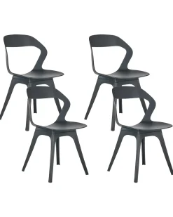 Set di 4 sedie da giardino LACHANIA Nero