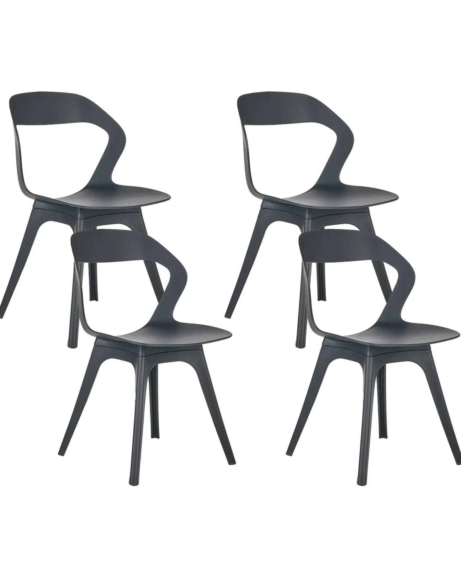 Set di 4 sedie da giardino LACHANIA Nero