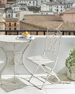 Set di 2 sedie da giardino JUINA Pieghevole Metallo Beige chiaro