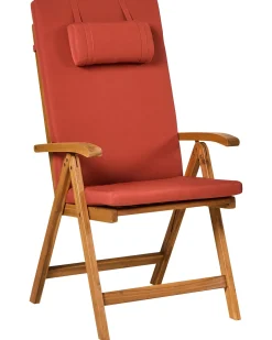 Set di 2 sedie da giardino con cuscini JAVA PREMIUM Legno d'acacia Rosso