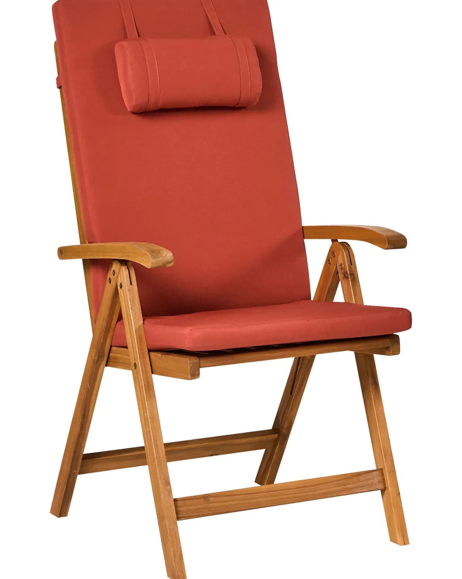 Set di 2 sedie da giardino con cuscini JAVA PREMIUM Legno d'acacia Rosso